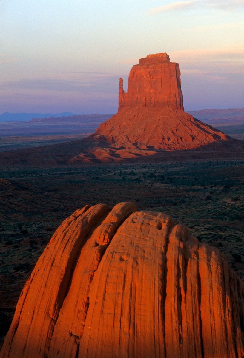 East Mitten Butte in early morning light  -  Monument Valley Navajo Tribal Park, Arizona 
