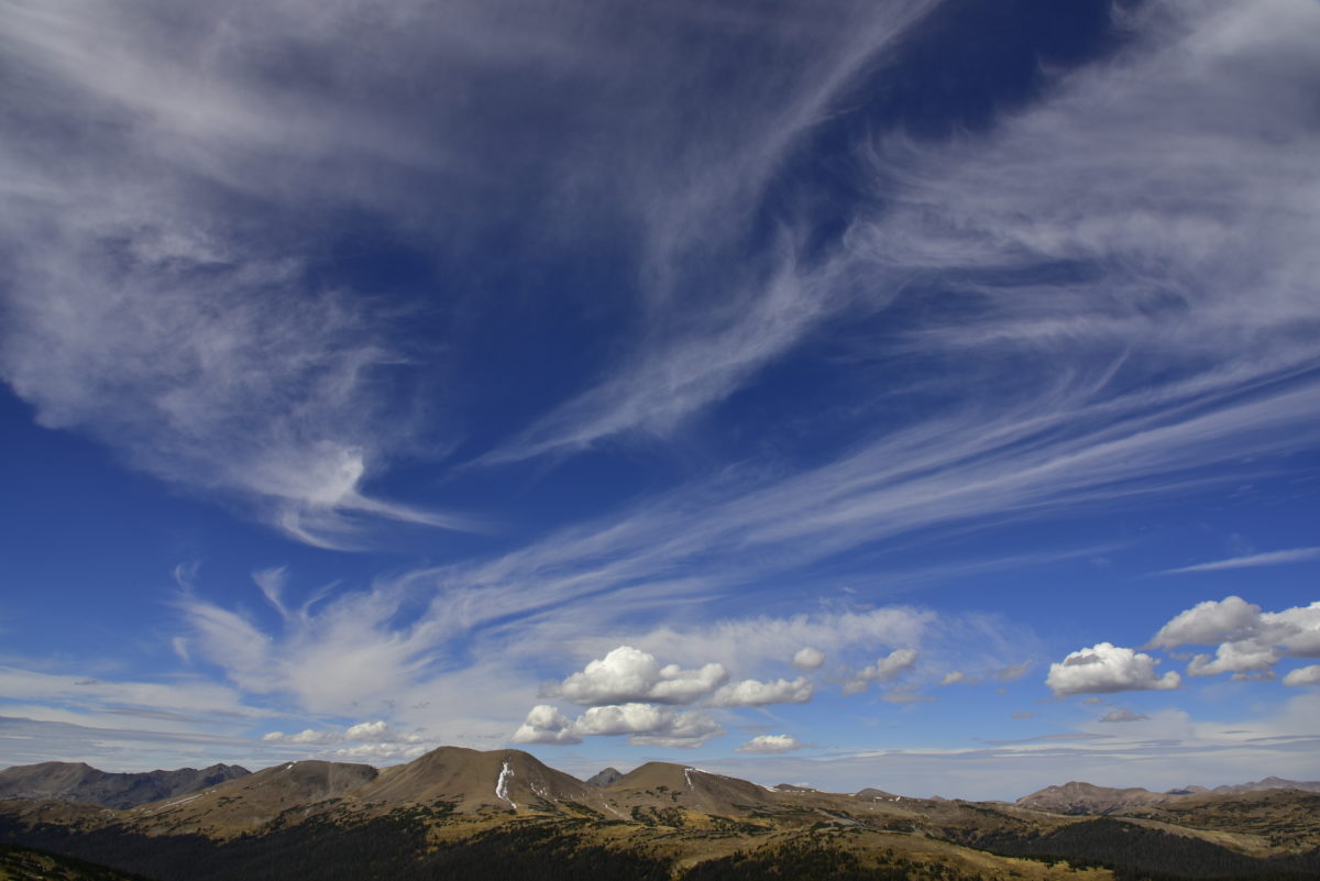 Clouds over the Gore Range  -  from the Alpine Visitor Center, Trail Ridge Road, Rocky Mountain National Park, Colorado