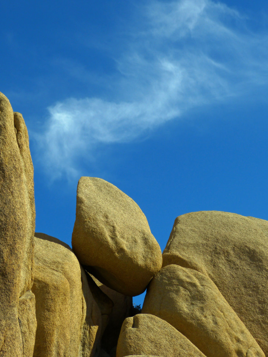 Granite rocks and clouds  -  Live Oak Picnic Area, Joshua Tree National Park, California