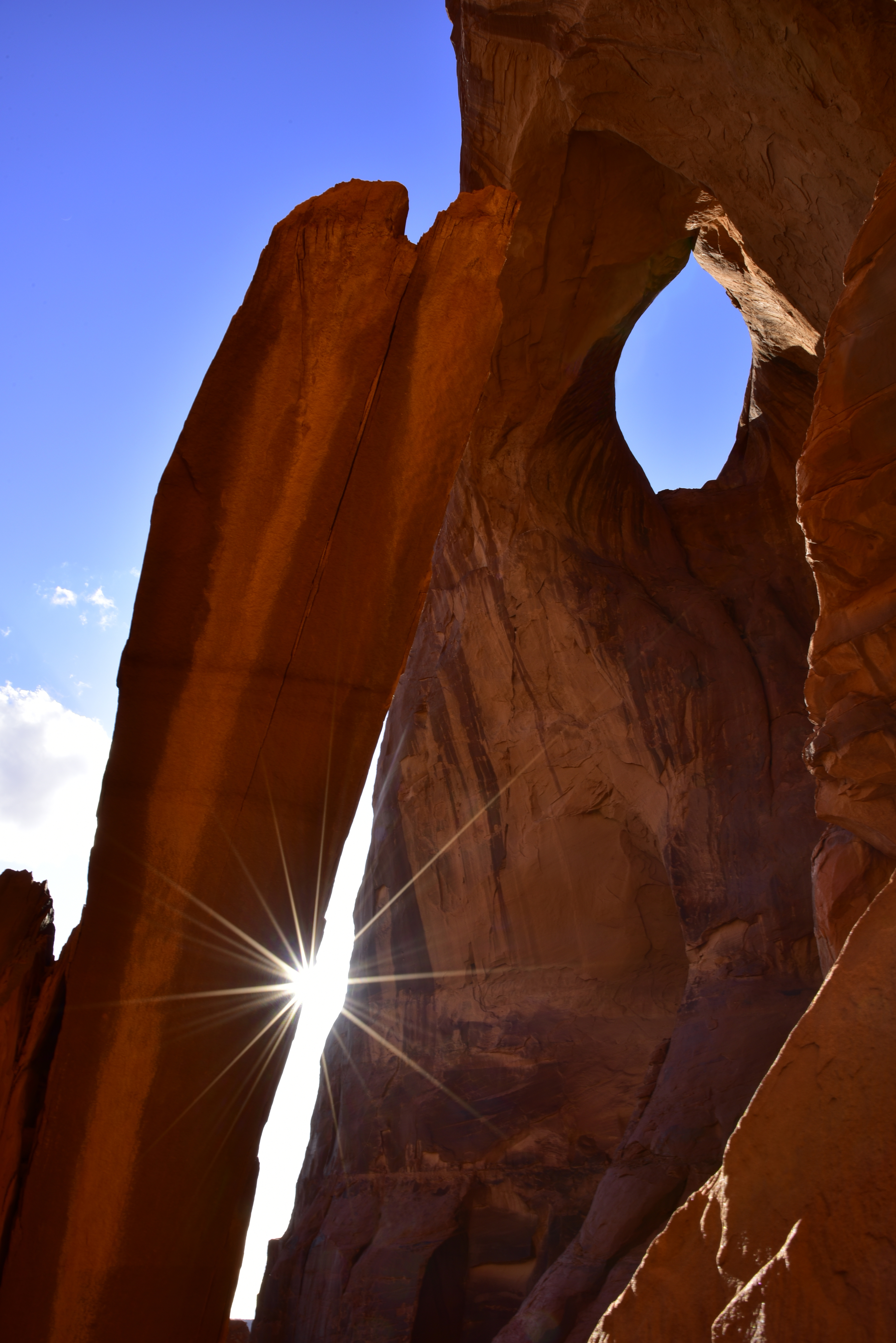 Sunstar at Sun’s Eye Arch (upper right)  -  Backcountry, Monument Valley Navajo Tribal Park, Arizona  