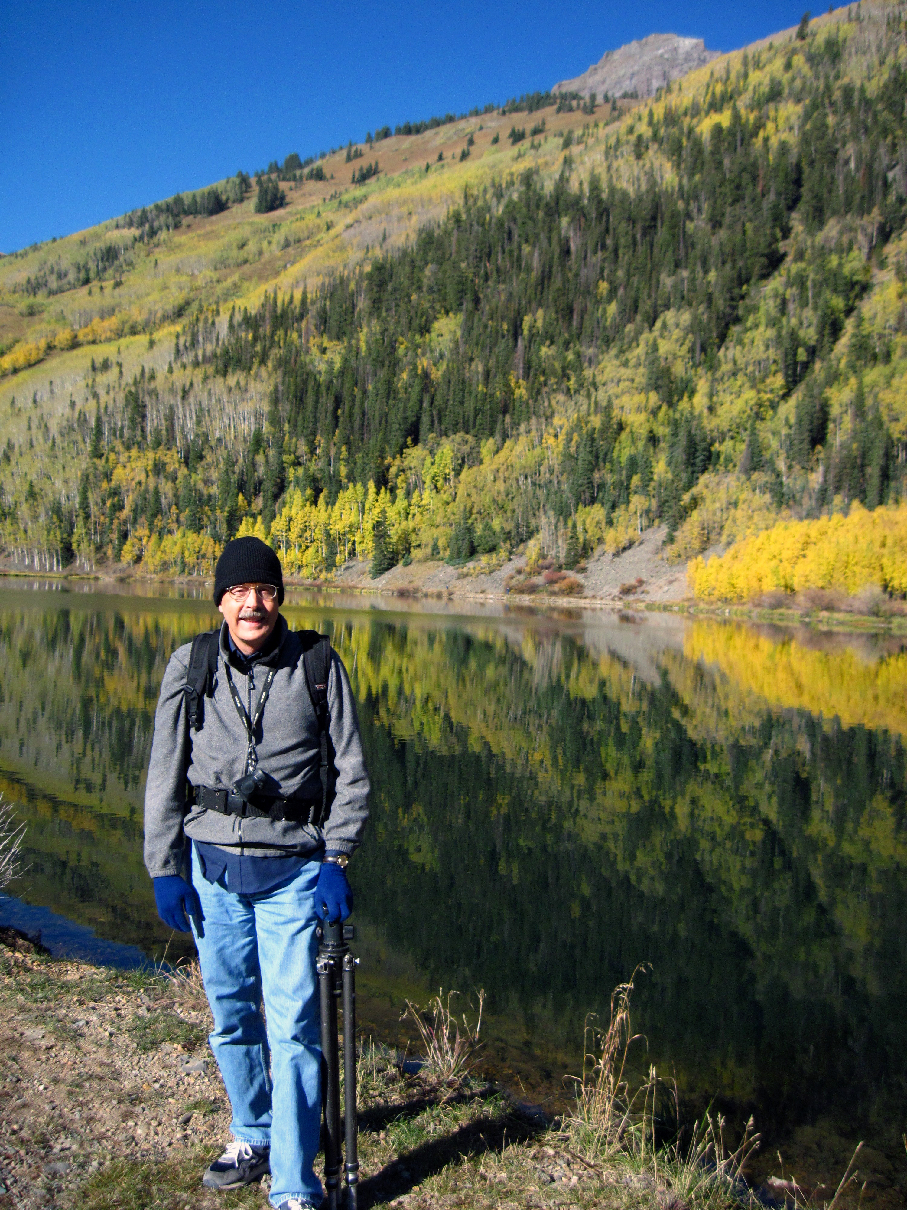 Norman at Crystal Lake  -  Uncompahgre National Forest, Colorado.  Photograph by Jean Nokleby.