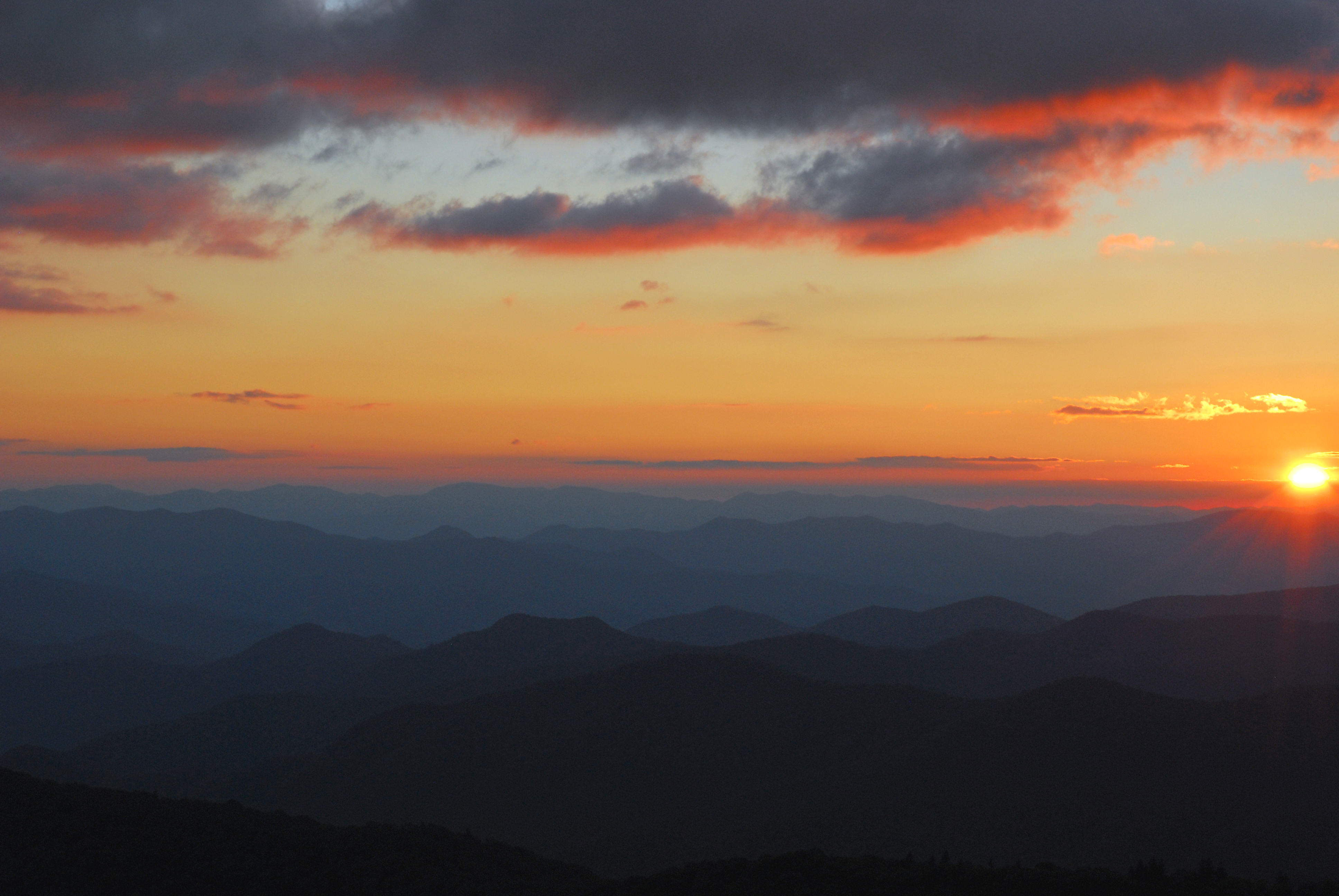 Sunset  -  Cowee Mountain Overlook, Blue Ridge Parkway, North Carolina  