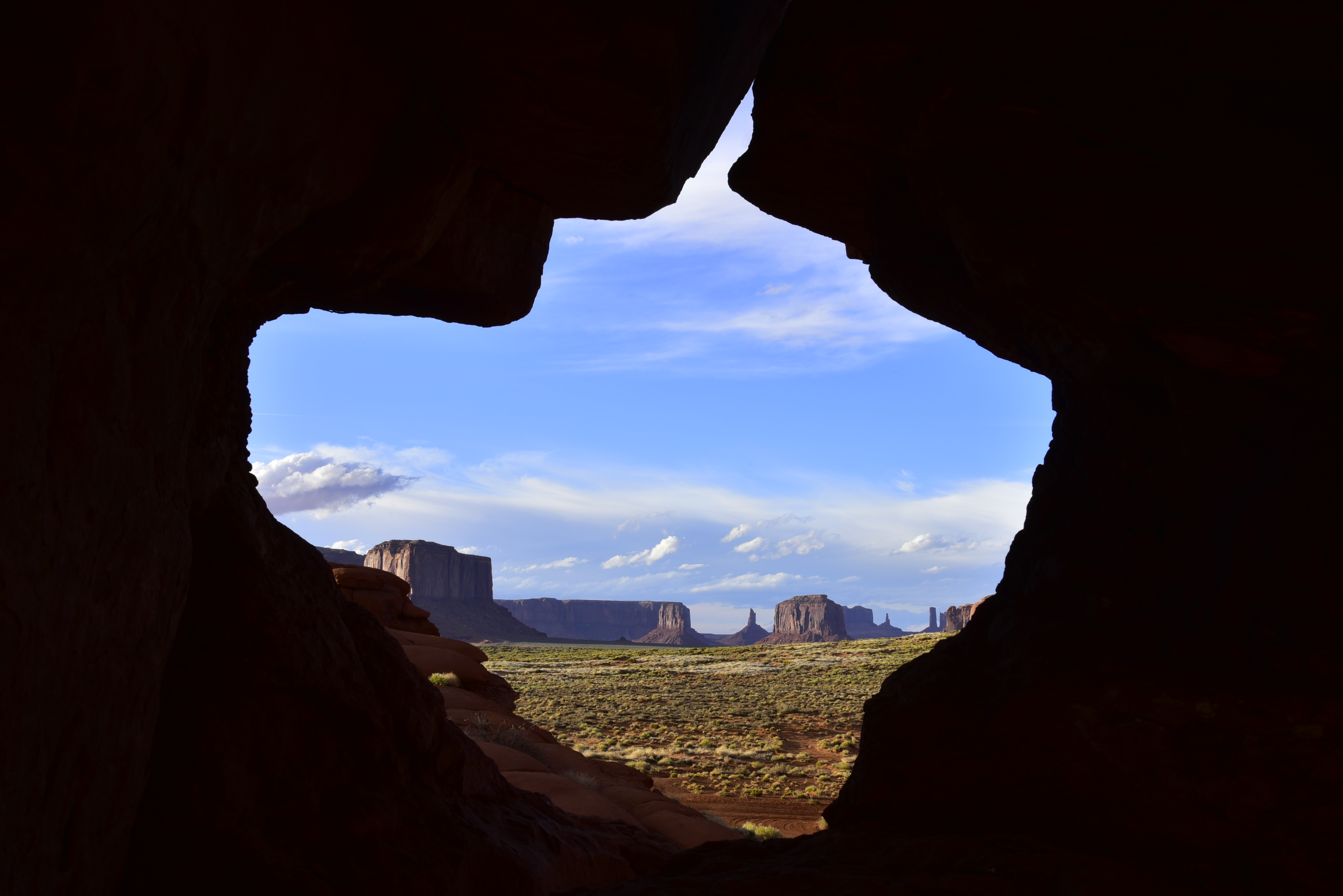 View through Pottery Arch  -  Backcountry, Monument Valley Navajo Tribal Park, Arizona