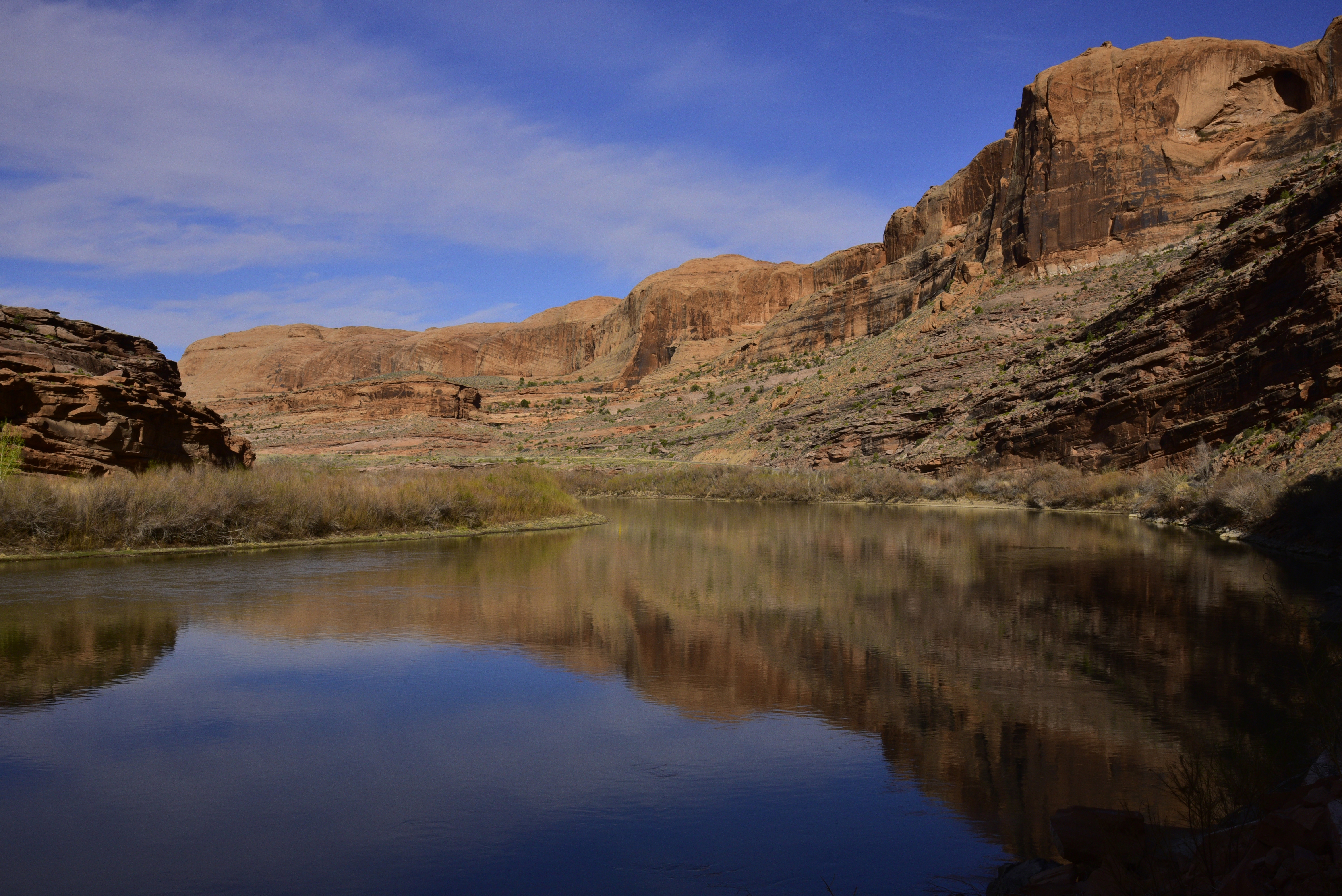 Late afternoon reflection in the Colorado River  -  Utah 128, Grand County, Utah