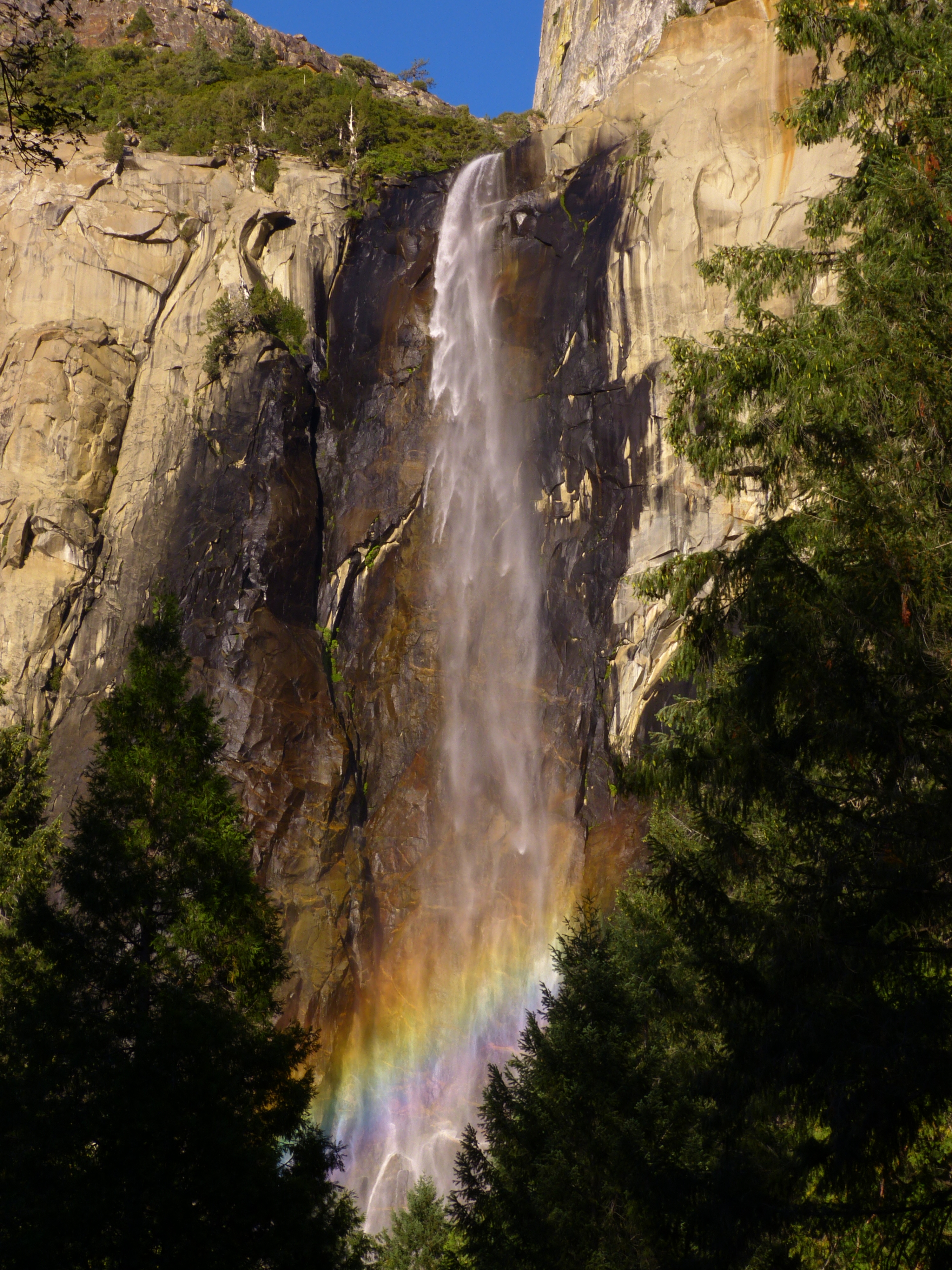 Rainbow, Bridalveil Fall  -  from Bridalveil Parking Lot, Yosemite National Park, California