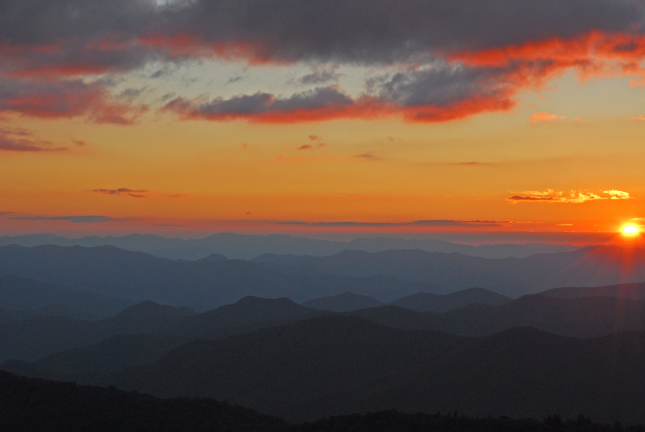 Sunset  -  Cowee Mountain Overlook, Blue Ridge Parkway, North Carolina