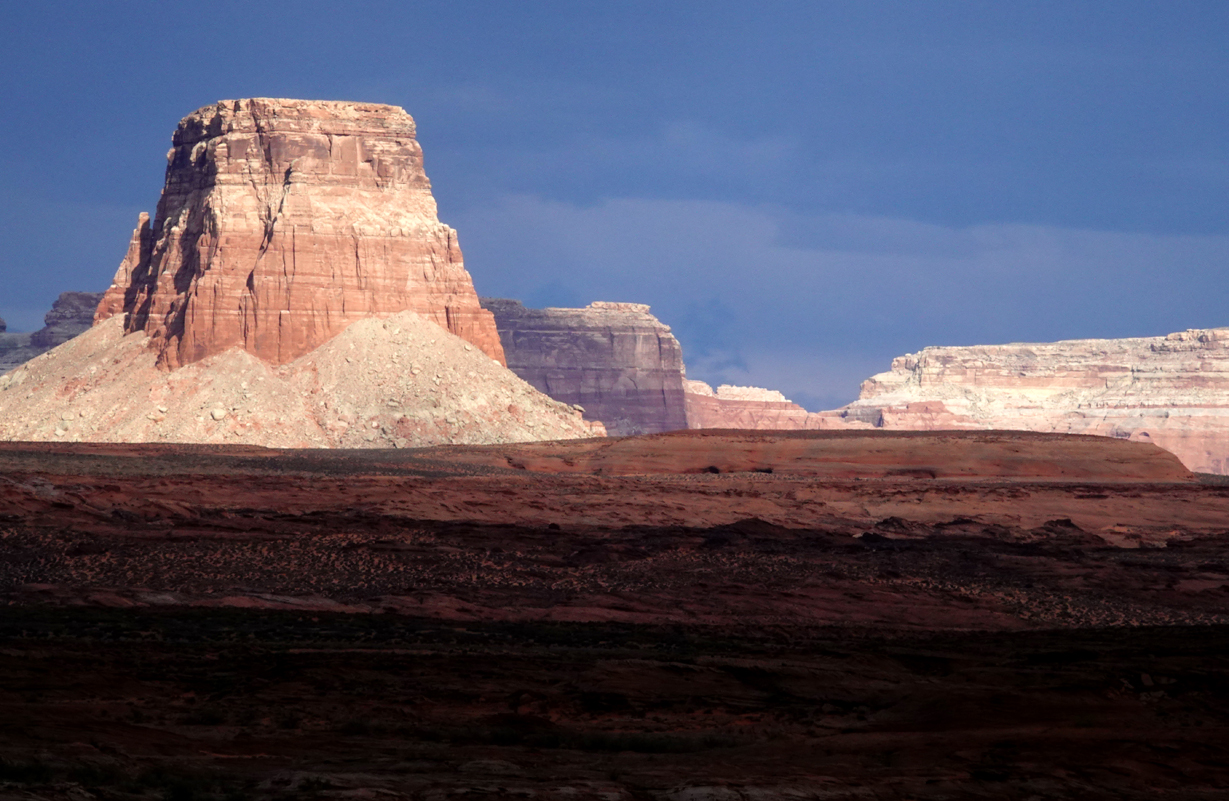Tower Butte, approaching rainstorm  -  Antelope Point Marina, Glen Canyon National Recreation Area, Arizona