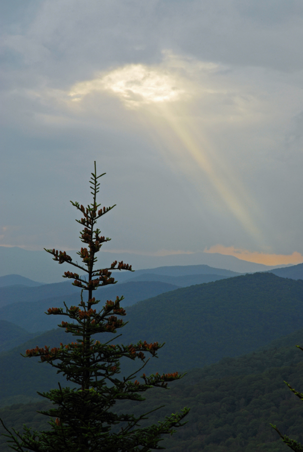 God rays through clouds  -  Blue Ridge Parkway, North Carolina