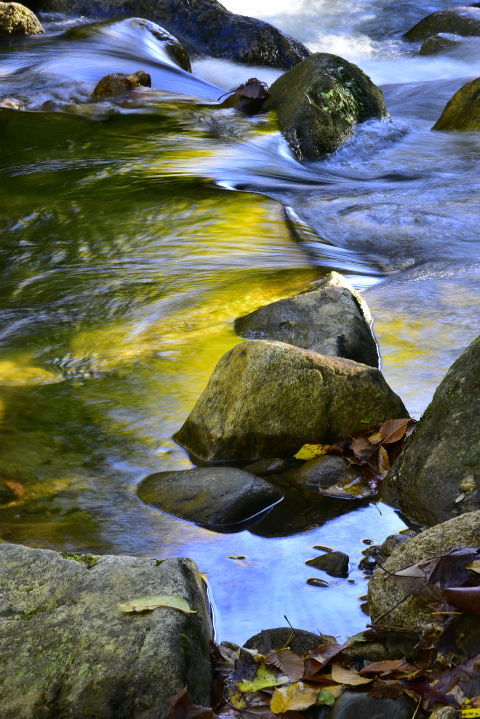 Reflections, cascade, Middle Saluda River  -  Middle Saluda Passage of the Palmetto Trail, Jones Gap State Park, South Carolina