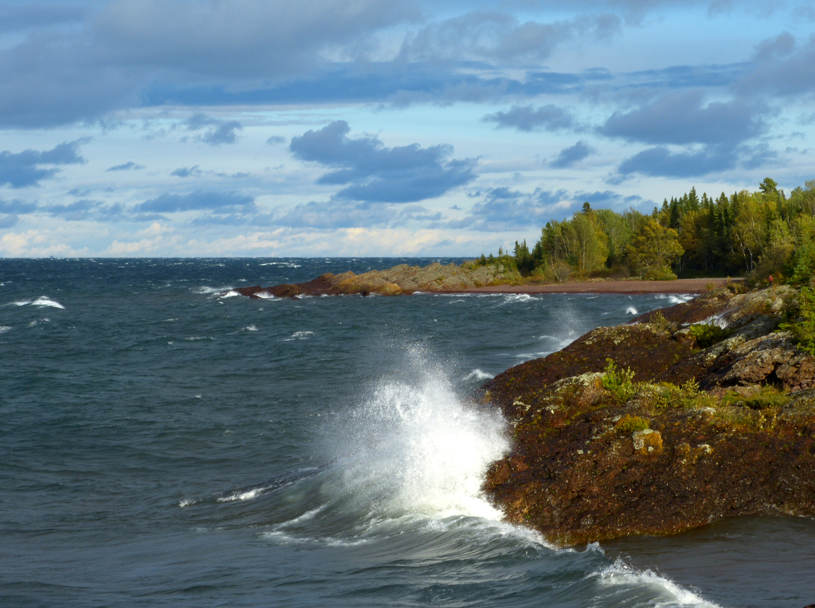 Wind-driven waves on Lake Superior  -  Keweenaw County, Michigan