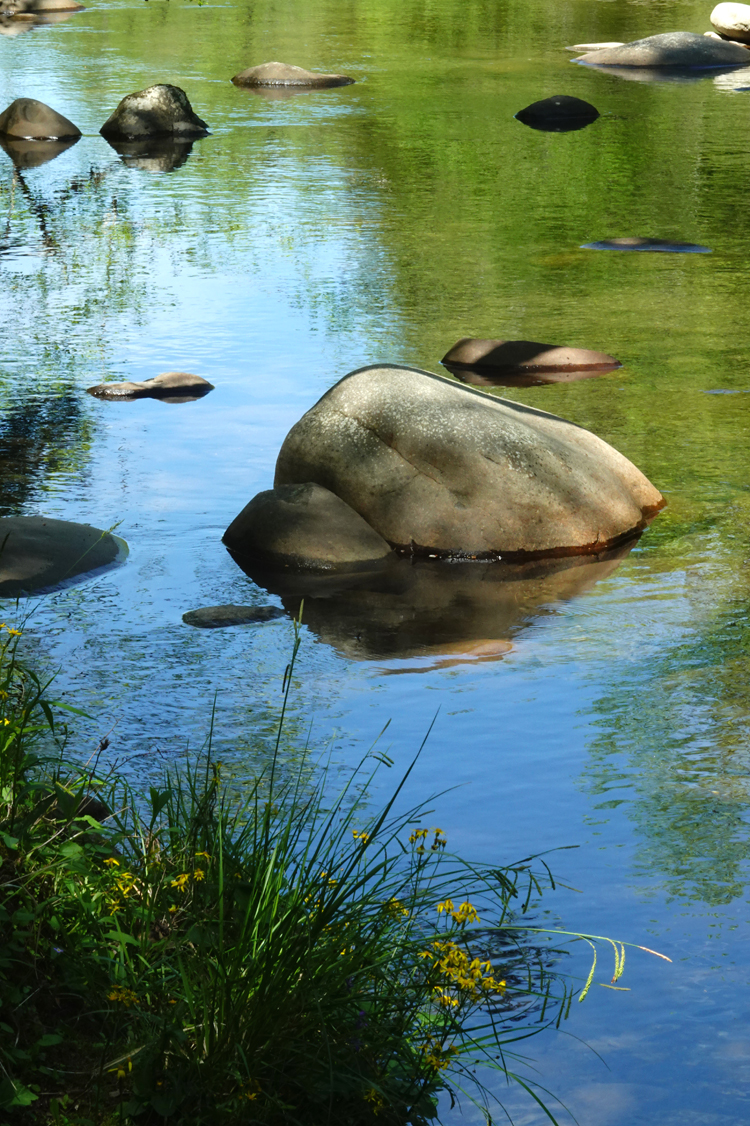 Rocks and reflections, Little Pigeon River  -  Greenbrier Area, Great Smoky Mountains National Park, Tennessee