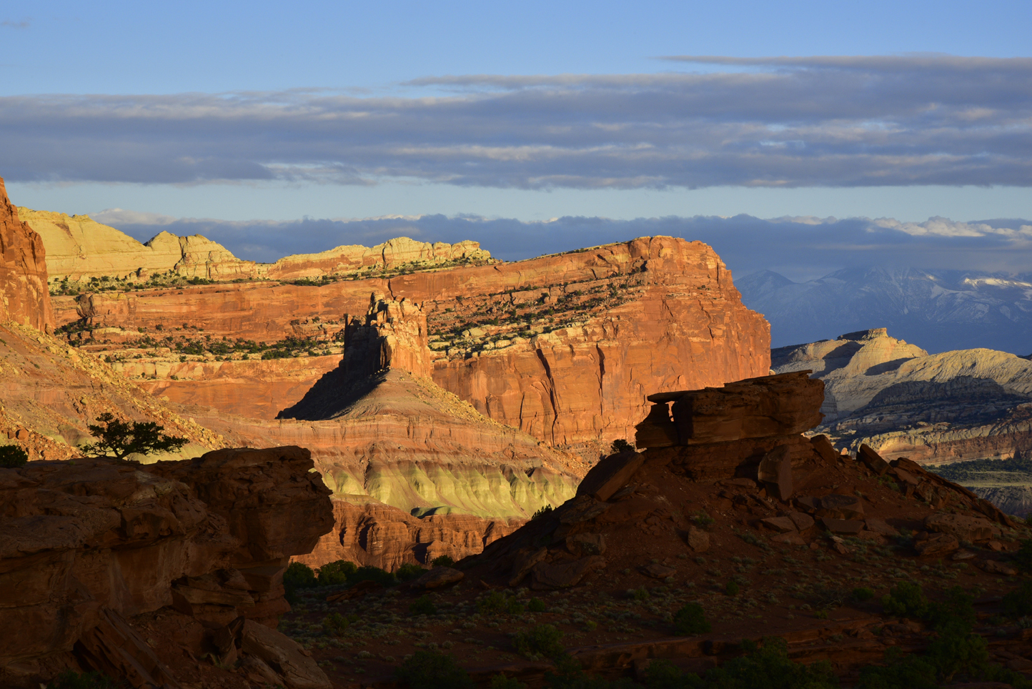 View looking east in late-day light  -  Panorama Point, Capitol Reef National Park, Utah
